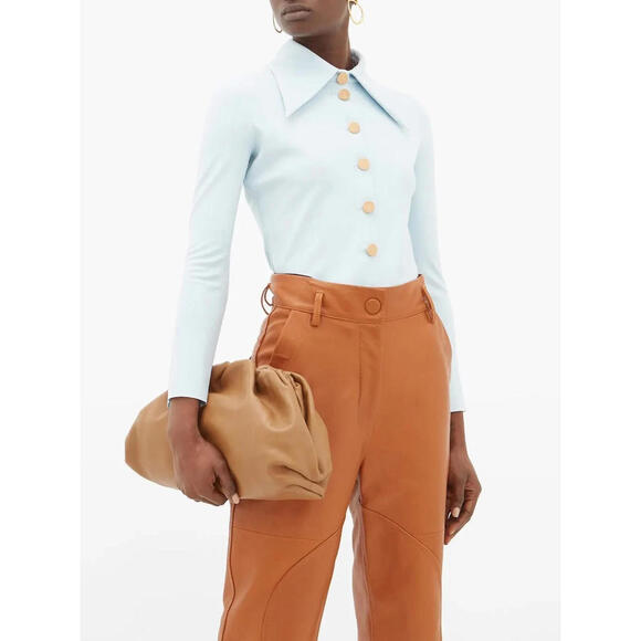 NEW a.w.a.k.e. mode Point Collar Crepe Shirt 36 - Picture 1 of 8